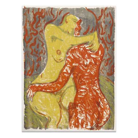 Premium Poster of Embrace Artwork Red and Yellow Abstract Posters