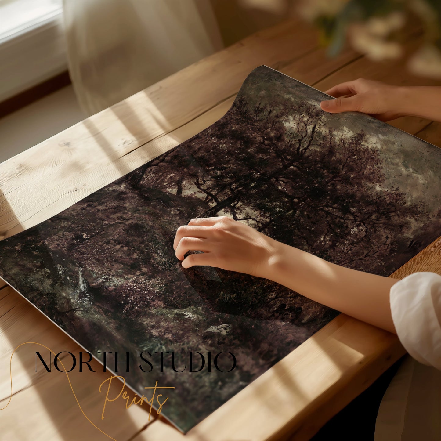 Premium Poster of Enchanting Dark Forest Landscape Art Print Posters