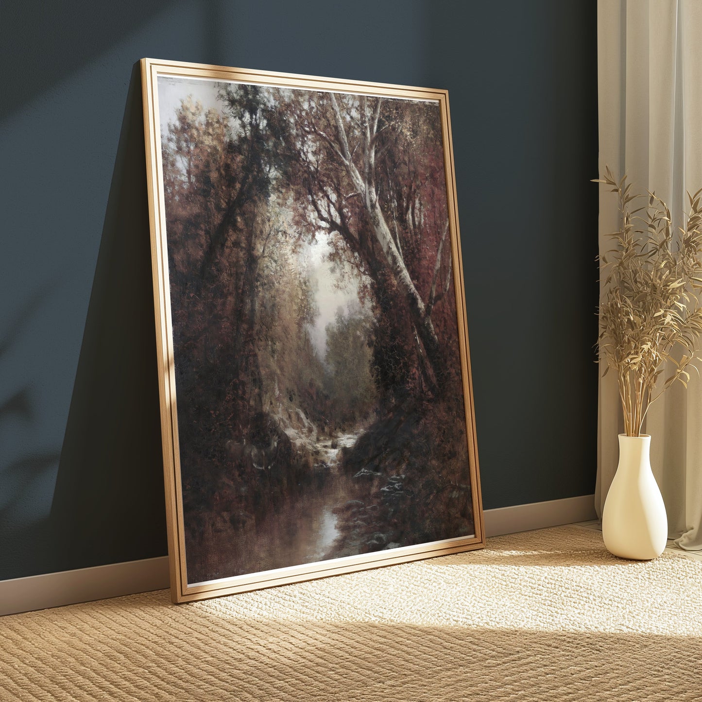 Premium Poster of Enchanting Forest Landscape Stream Scene Art Posters