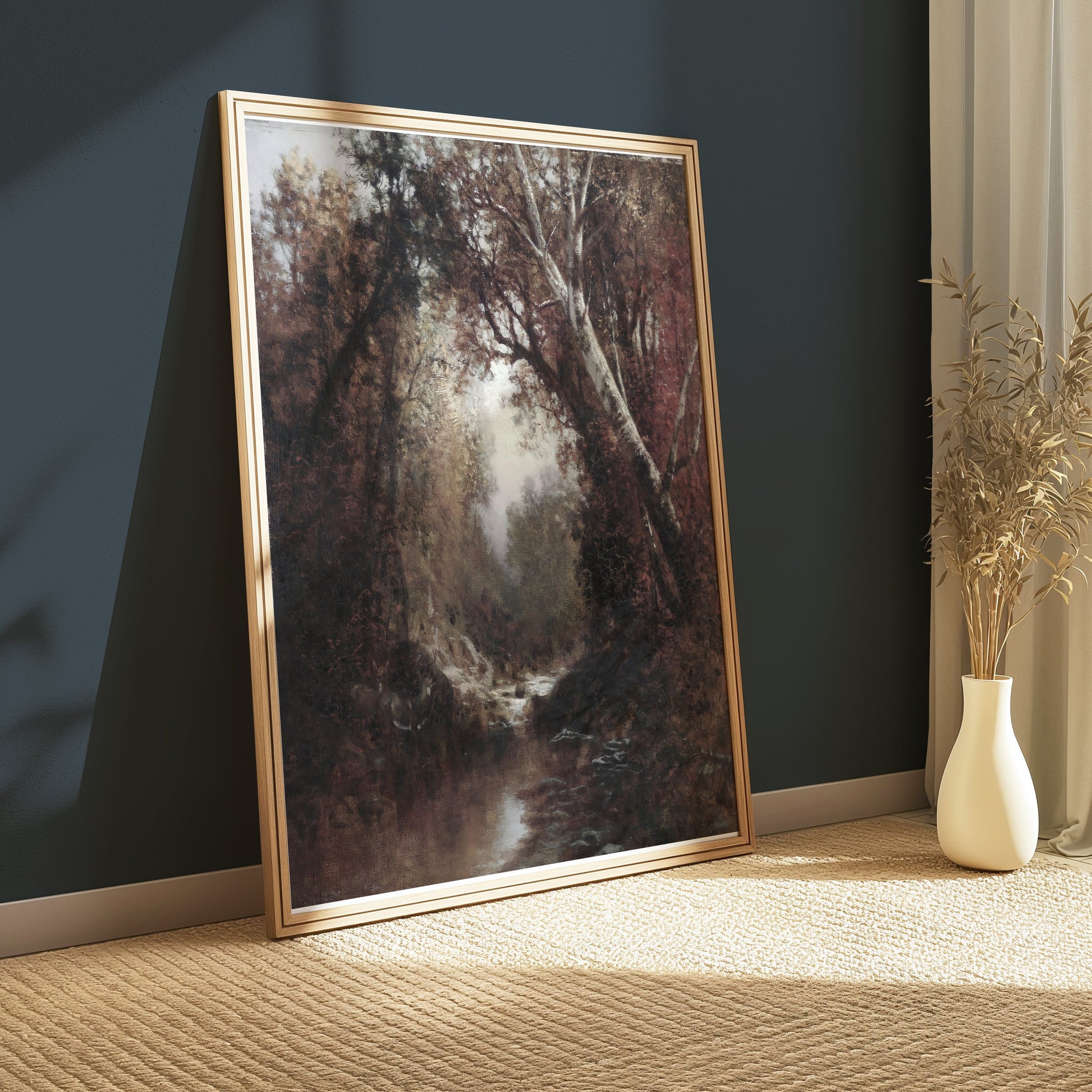 Premium Poster of Enchanting Forest Landscape Stream Scene Art Posters