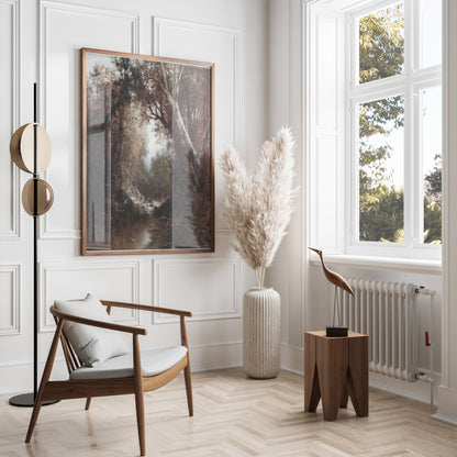 Premium Poster of Enchanting Forest Landscape Stream Scene Art Posters