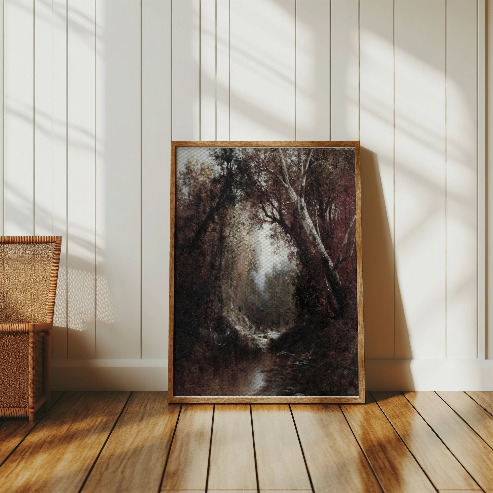 Premium Poster of Enchanting Forest Landscape Stream Scene Art Posters