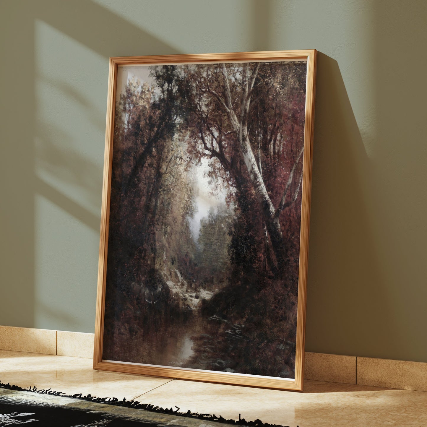 Premium Poster of Enchanting Forest Landscape Stream Scene Art Posters