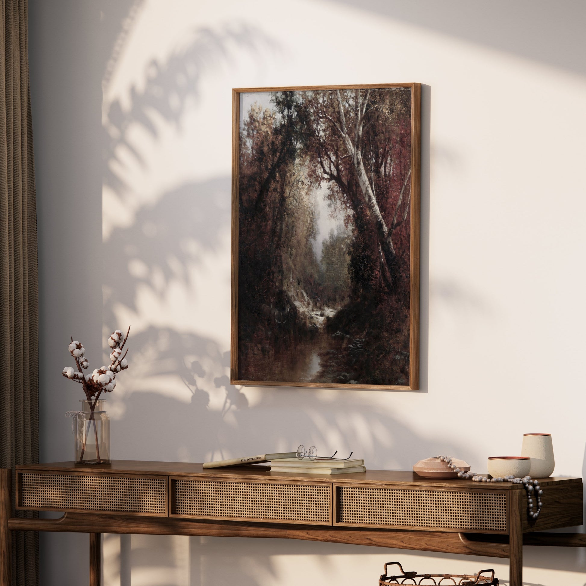 Premium Poster of Enchanting Forest Landscape Stream Scene Art Posters