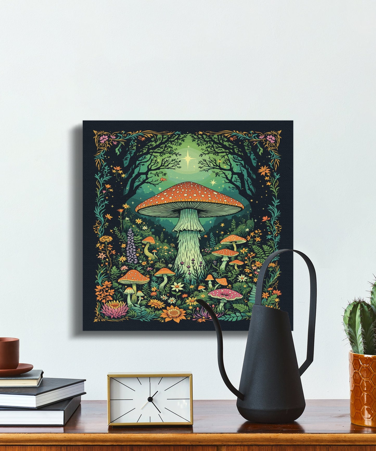 Premium Poster of Enchanting Forest Mushroom Wonderland Canvas Wraps