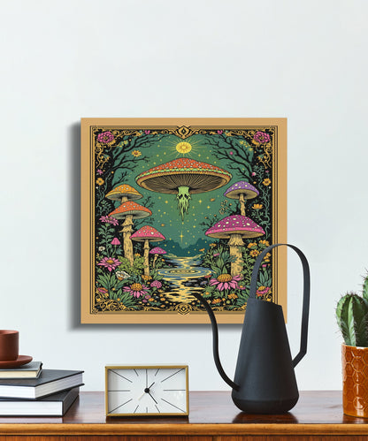 Premium Poster of Enchanting Forest Mushrooms Fantasy Art Canvas Wraps