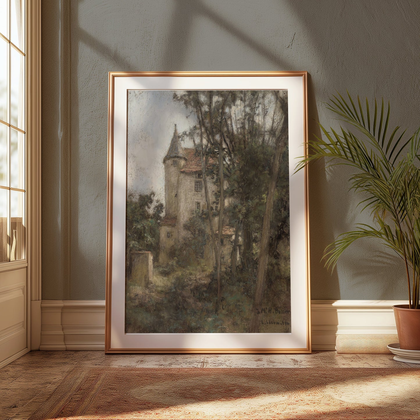 Premium Poster of Enchanting Historic Stone Castle in Forest Landscape Posters