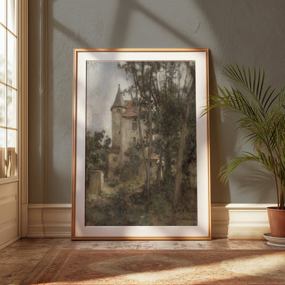 Premium Poster of Enchanting Historic Stone Castle in Forest Landscape Posters