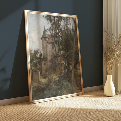 Premium Poster of Enchanting Historic Stone Castle in Forest Landscape Posters