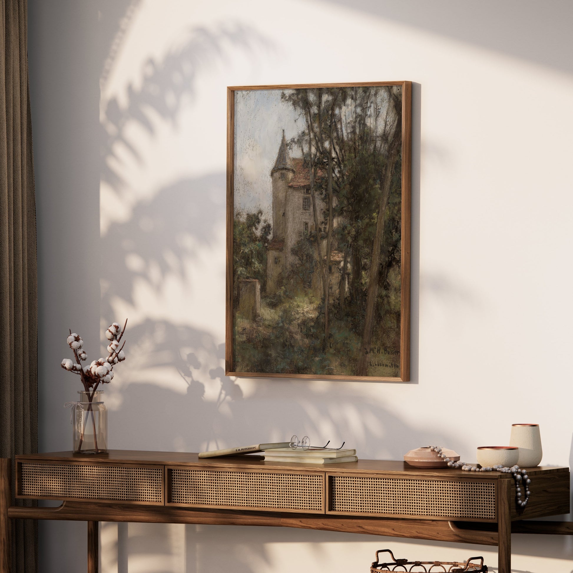 Premium Poster of Enchanting Historic Stone Castle in Forest Landscape Posters