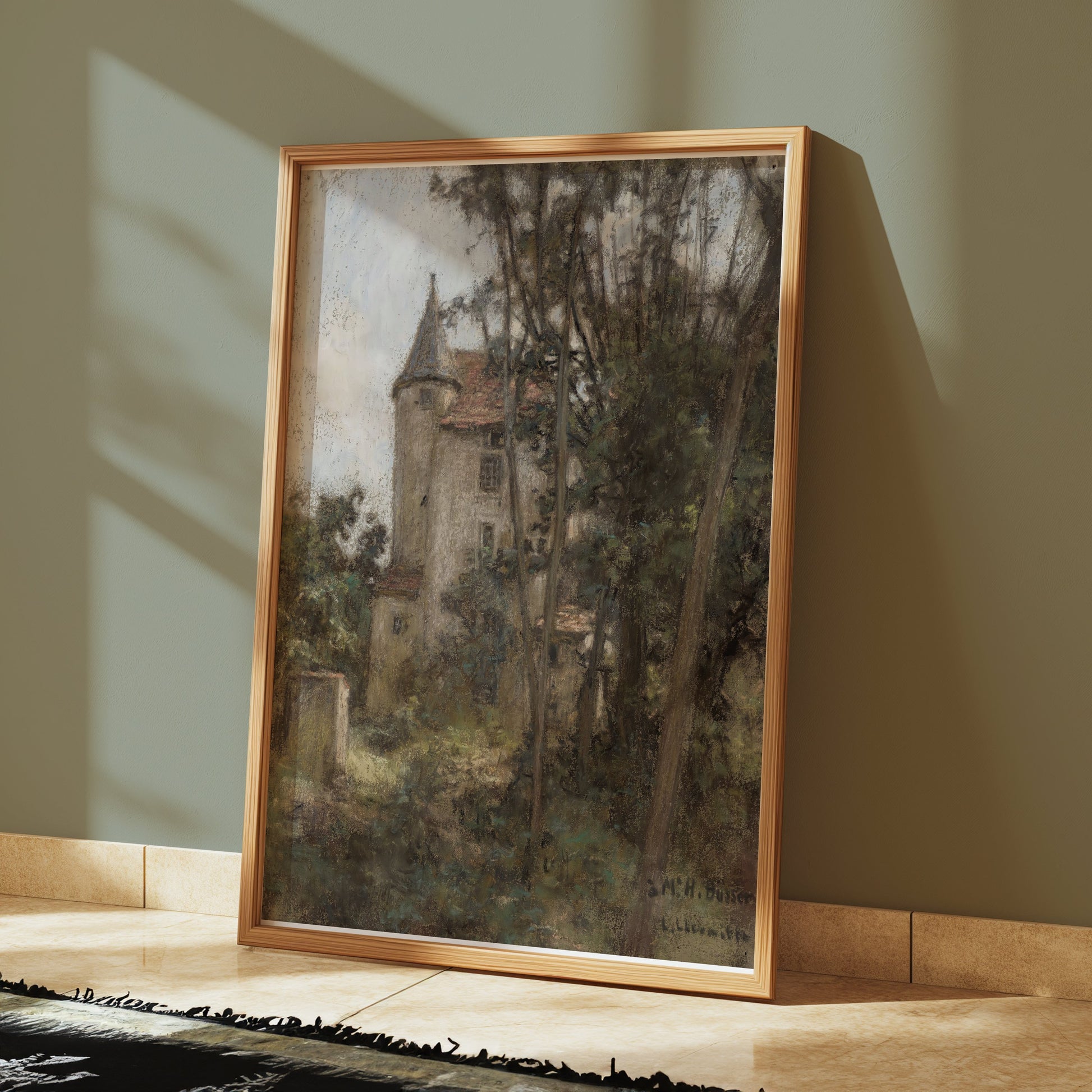 Premium Poster of Enchanting Historic Stone Castle in Forest Landscape Posters