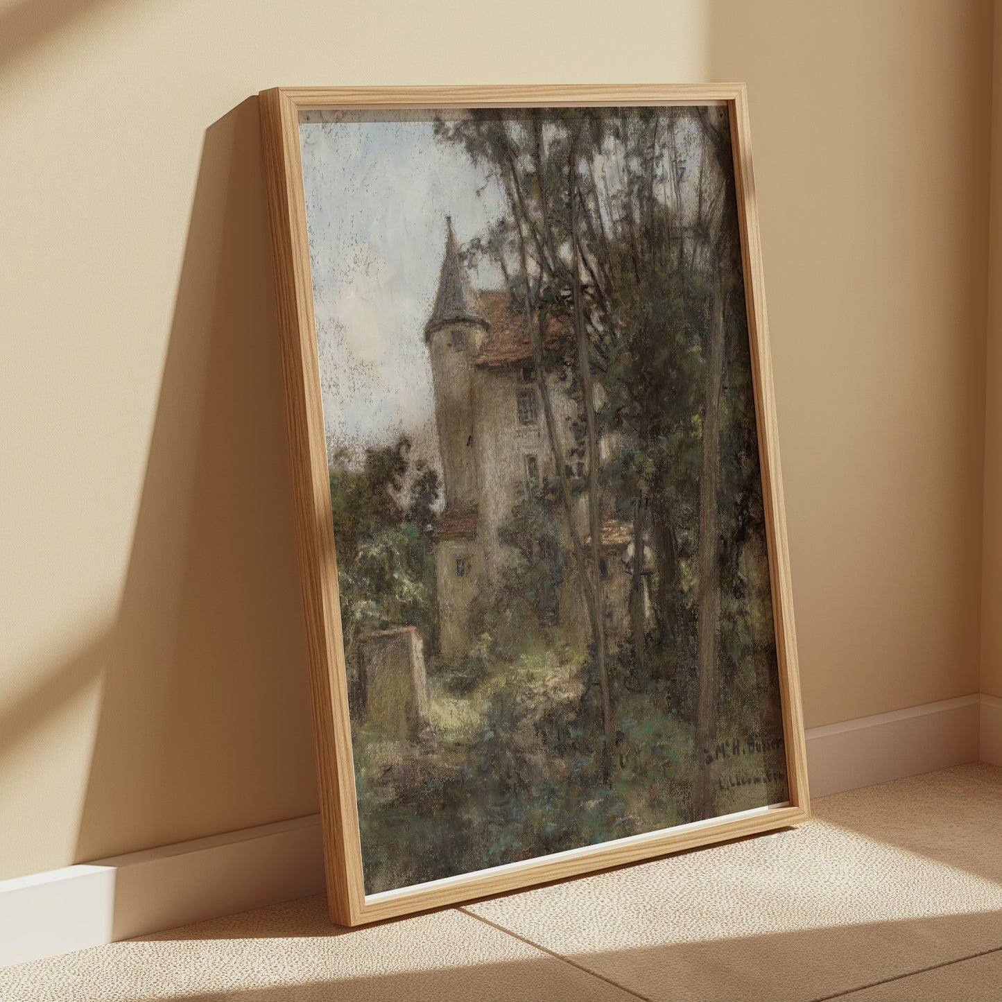 Premium Poster of Enchanting Historic Stone Castle in Forest Landscape Posters