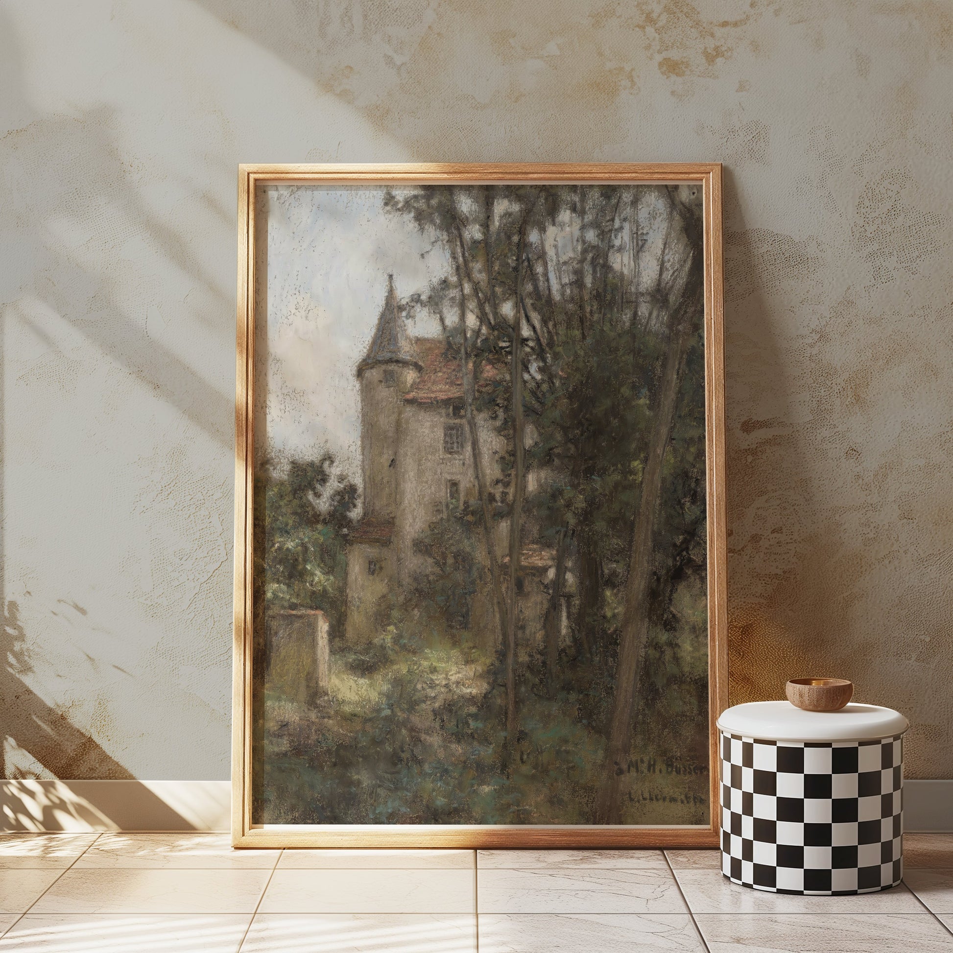 Premium Poster of Enchanting Historic Stone Castle in Forest Landscape Posters