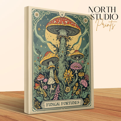 Premium Poster of Enchanting Mushroom Landscape Art Fungus Fantasy Canvas Wraps
