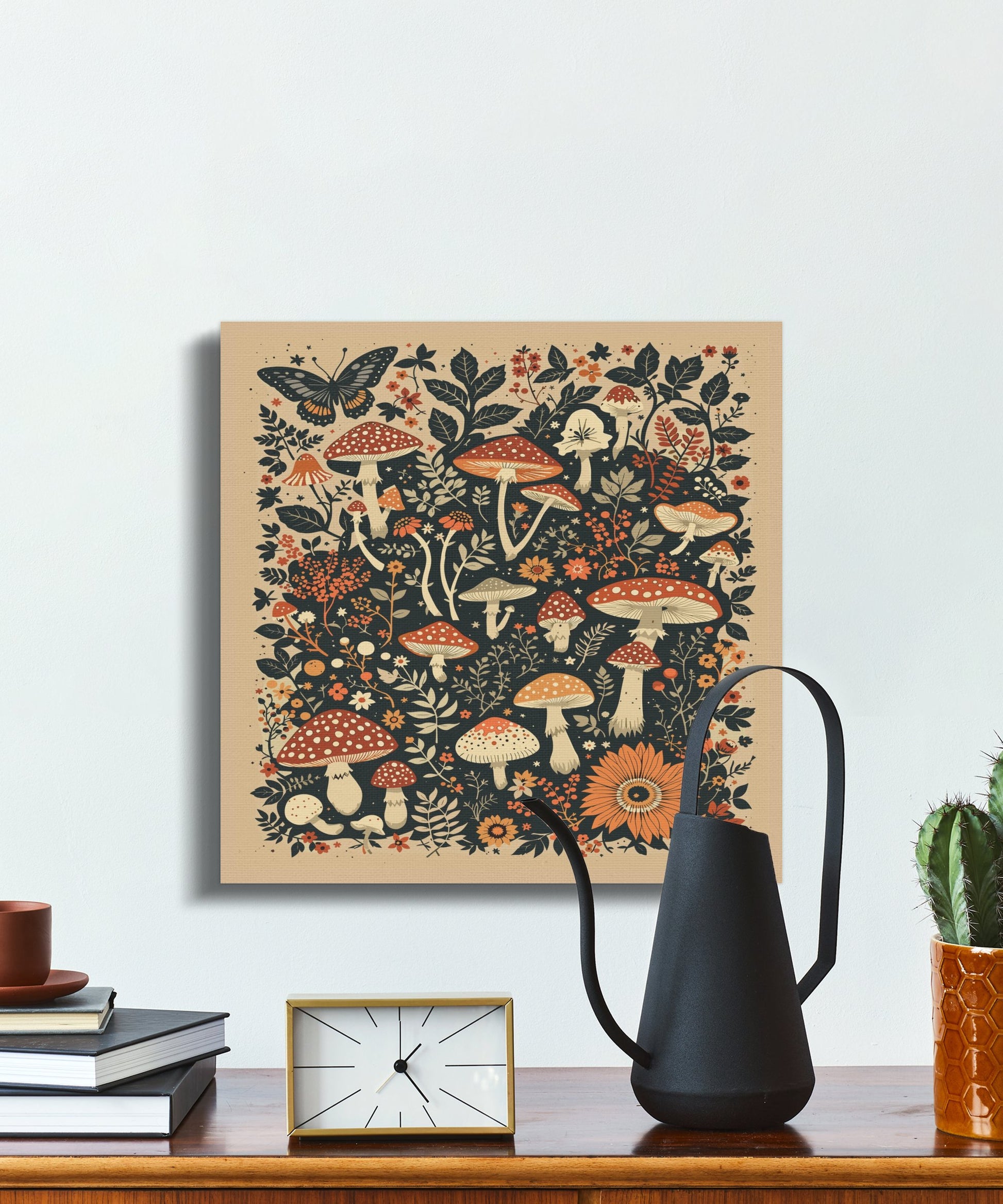 Premium Poster of Enchanting Nature Scenes Mushroom Blooms Canvas Wraps