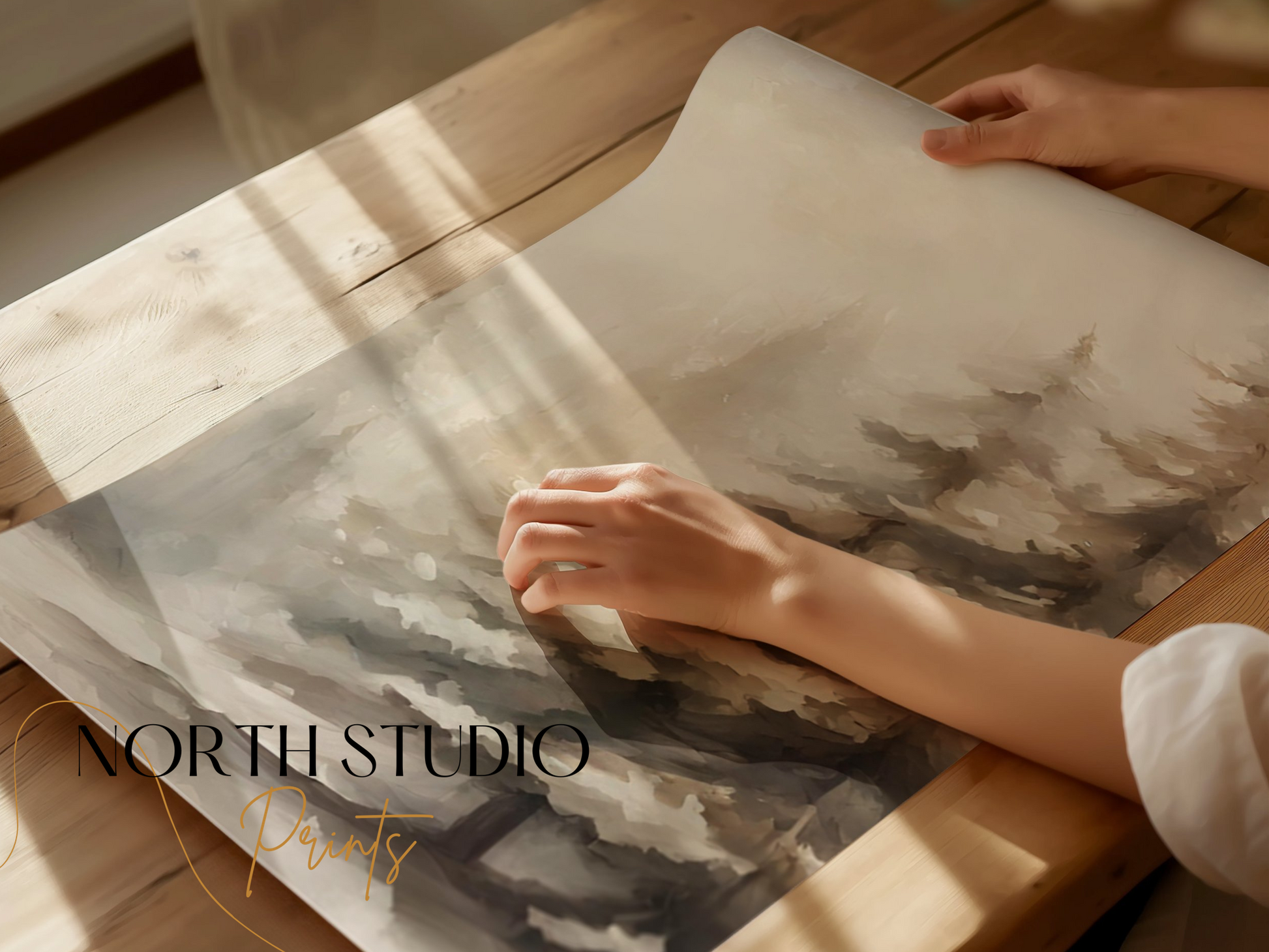 Premium Poster of Enchanting Snowy Mountain Forest Scenery Posters