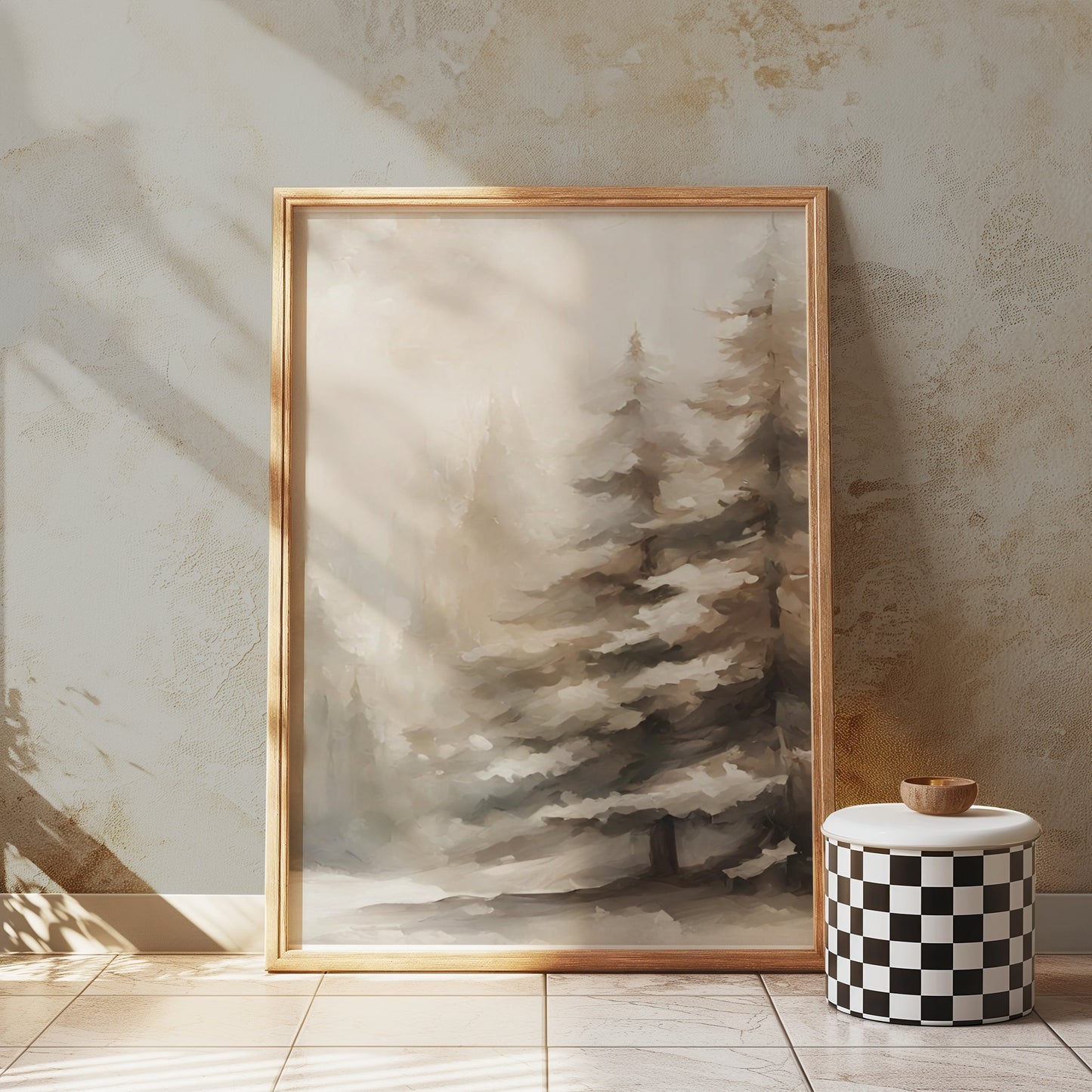 Premium Poster of Enchanting Snowy Mountain Forest Scenery Posters