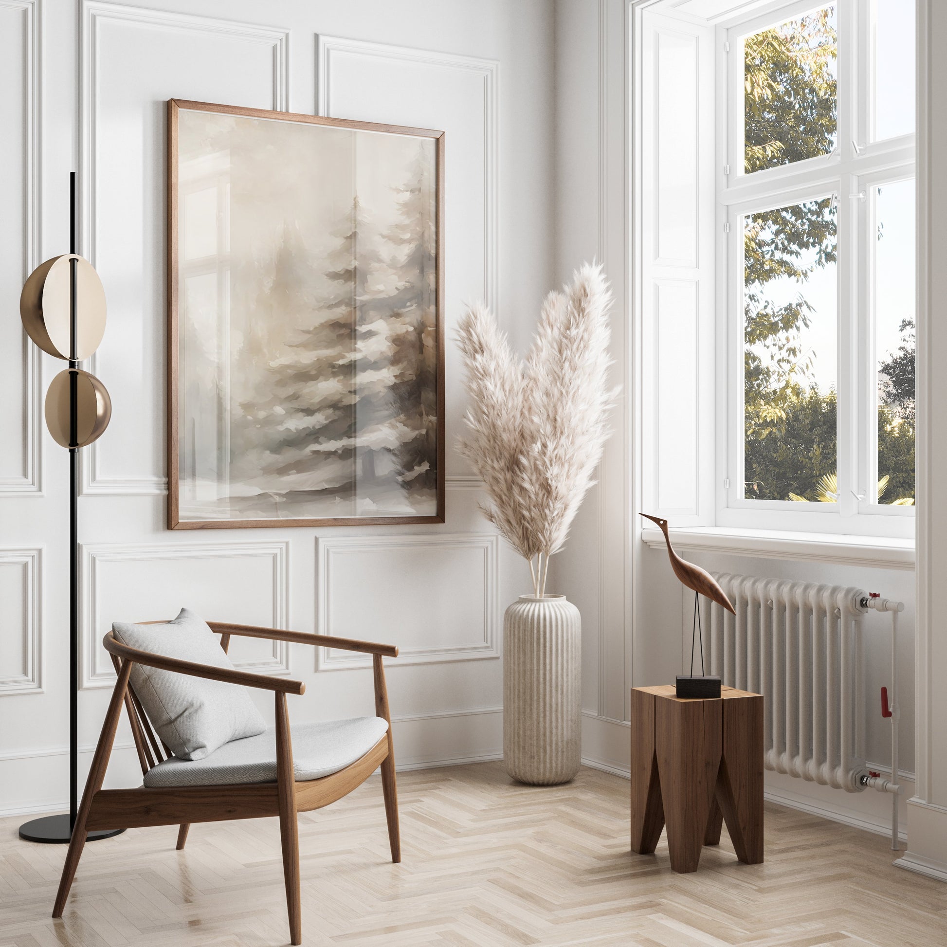 Premium Poster of Enchanting Snowy Mountain Forest Scenery Posters
