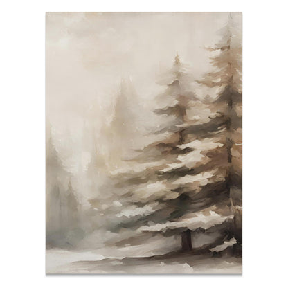 Premium Poster of Enchanting Snowy Mountain Forest Scenery Posters