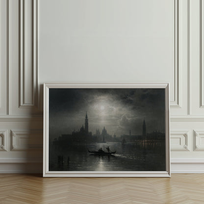 Premium Poster of Enchanting Venetian Night Gondola Ride Scenic Posters