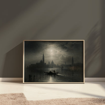 Premium Poster of Enchanting Venetian Night Gondola Ride Scenic Posters