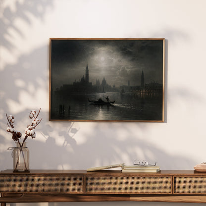Premium Poster of Enchanting Venetian Night Gondola Ride Scenic Posters