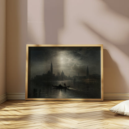 Premium Poster of Enchanting Venetian Night Gondola Ride Scenic Posters