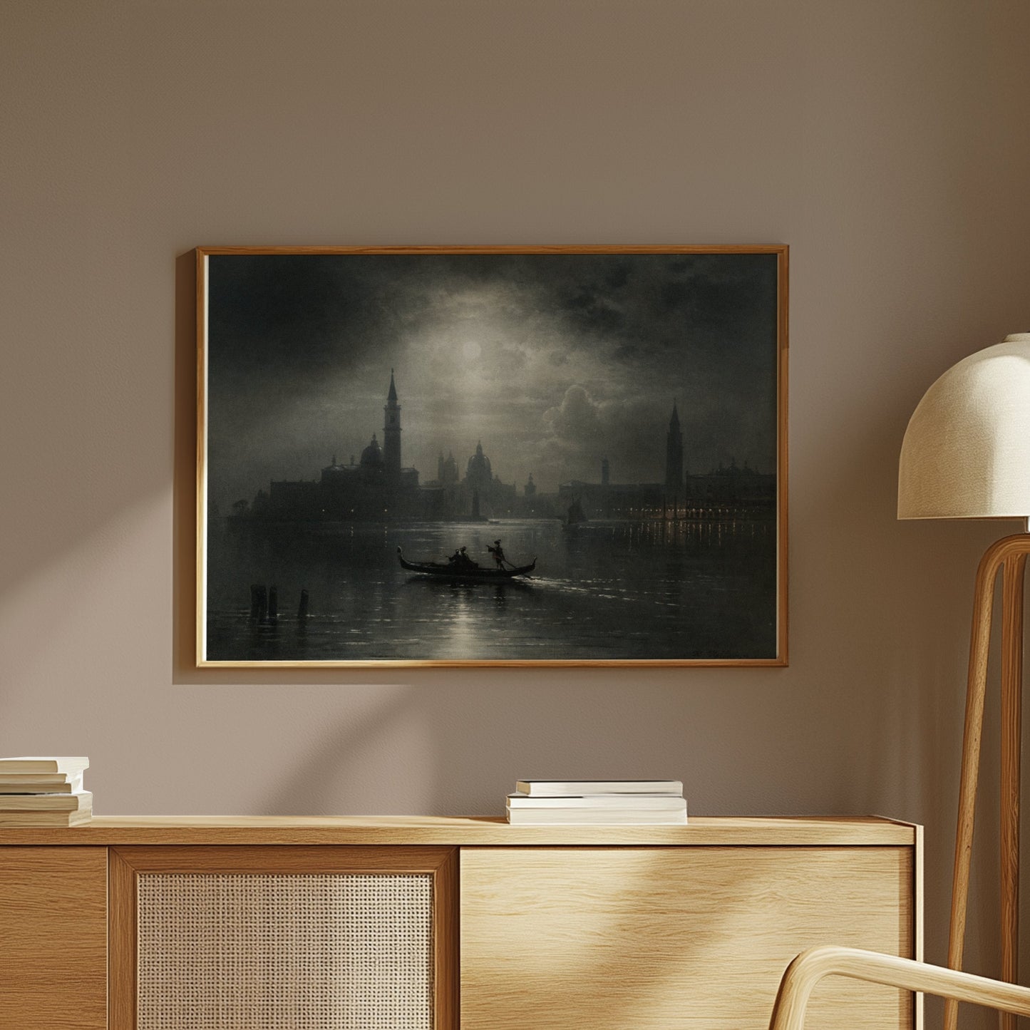 Premium Poster of Enchanting Venetian Night Gondola Ride Scenic Posters