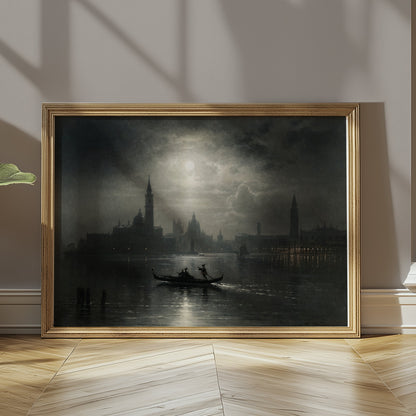 Premium Poster of Enchanting Venetian Night Gondola Ride Scenic Posters