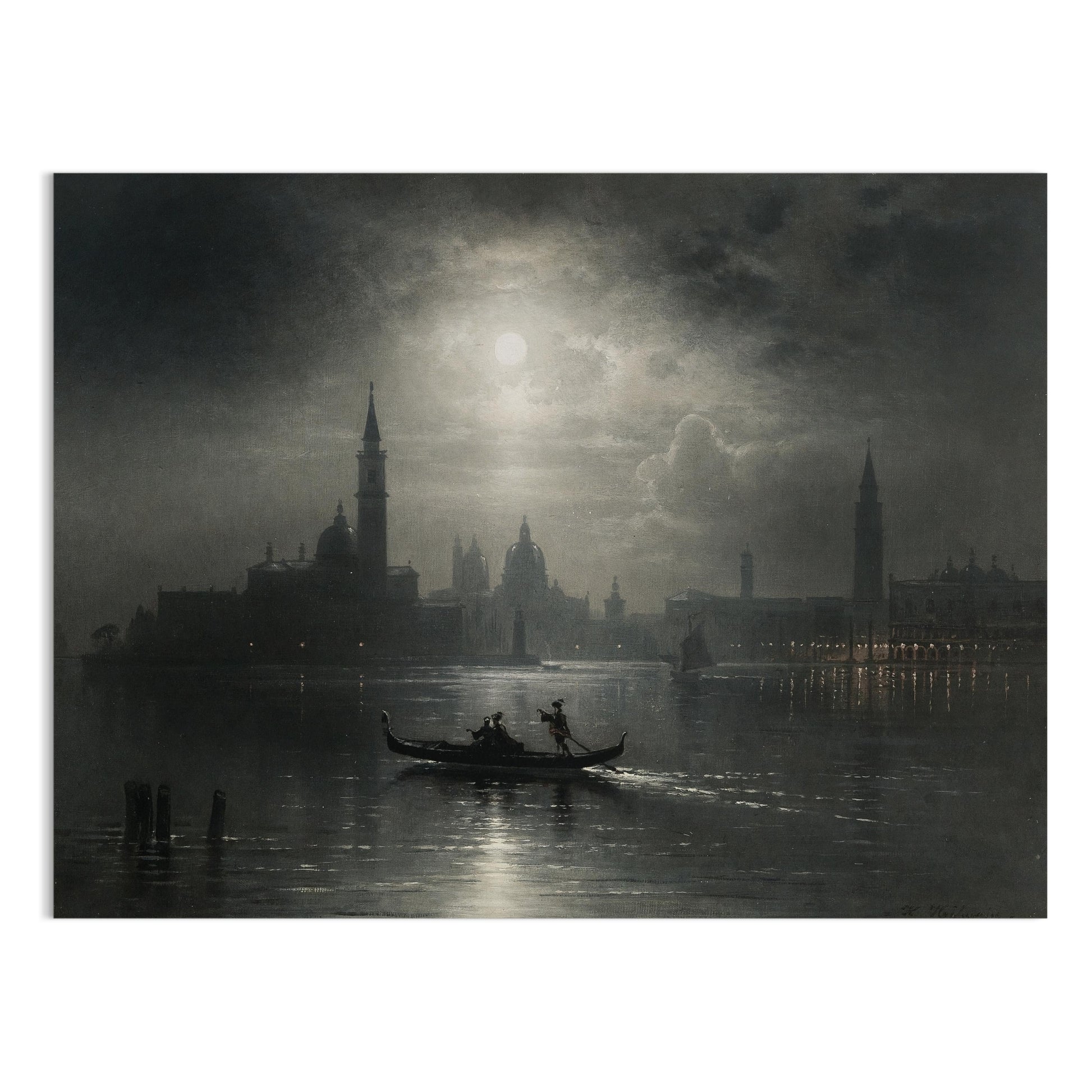 Premium Poster of Enchanting Venetian Night Gondola Ride Scenic Posters