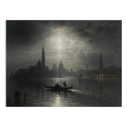 Premium Poster of Enchanting Venetian Night Gondola Ride Scenic Posters