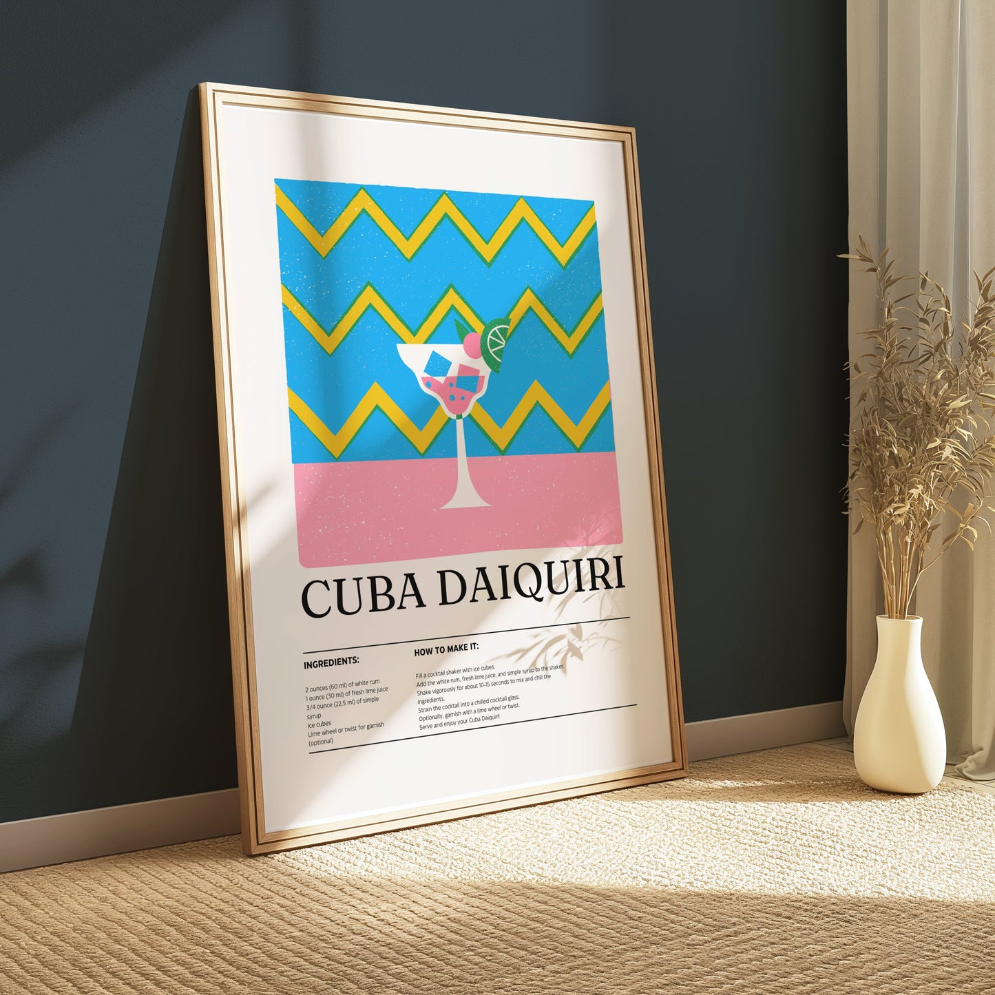 Premium Poster of Enjoy Vibrant Cuba Daiquiri Cocktail Art Prints Posters