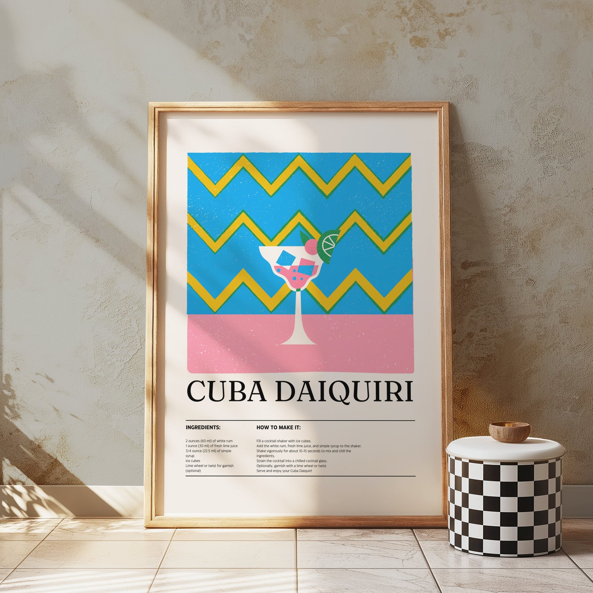 Premium Poster of Enjoy Vibrant Cuba Daiquiri Cocktail Art Prints Posters