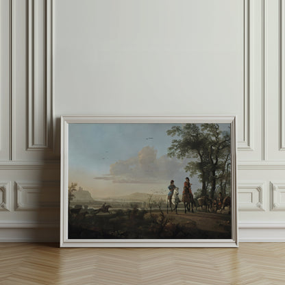 Premium Poster of Equestrian Scene in Idyllic Misty Countryside Posters