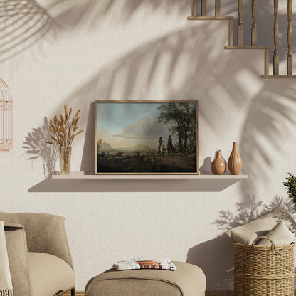 Premium Poster of Equestrian Scene in Idyllic Misty Countryside Posters