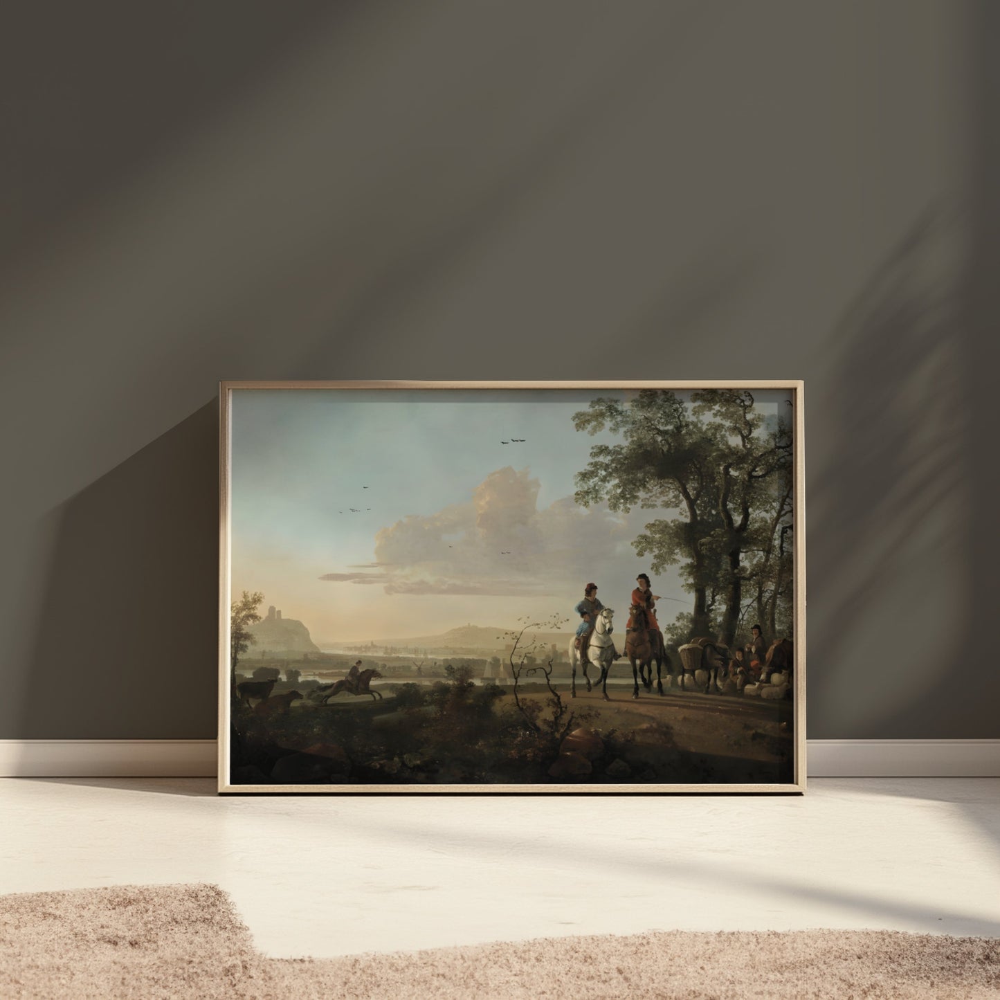 Premium Poster of Equestrian Scene in Idyllic Misty Countryside Posters