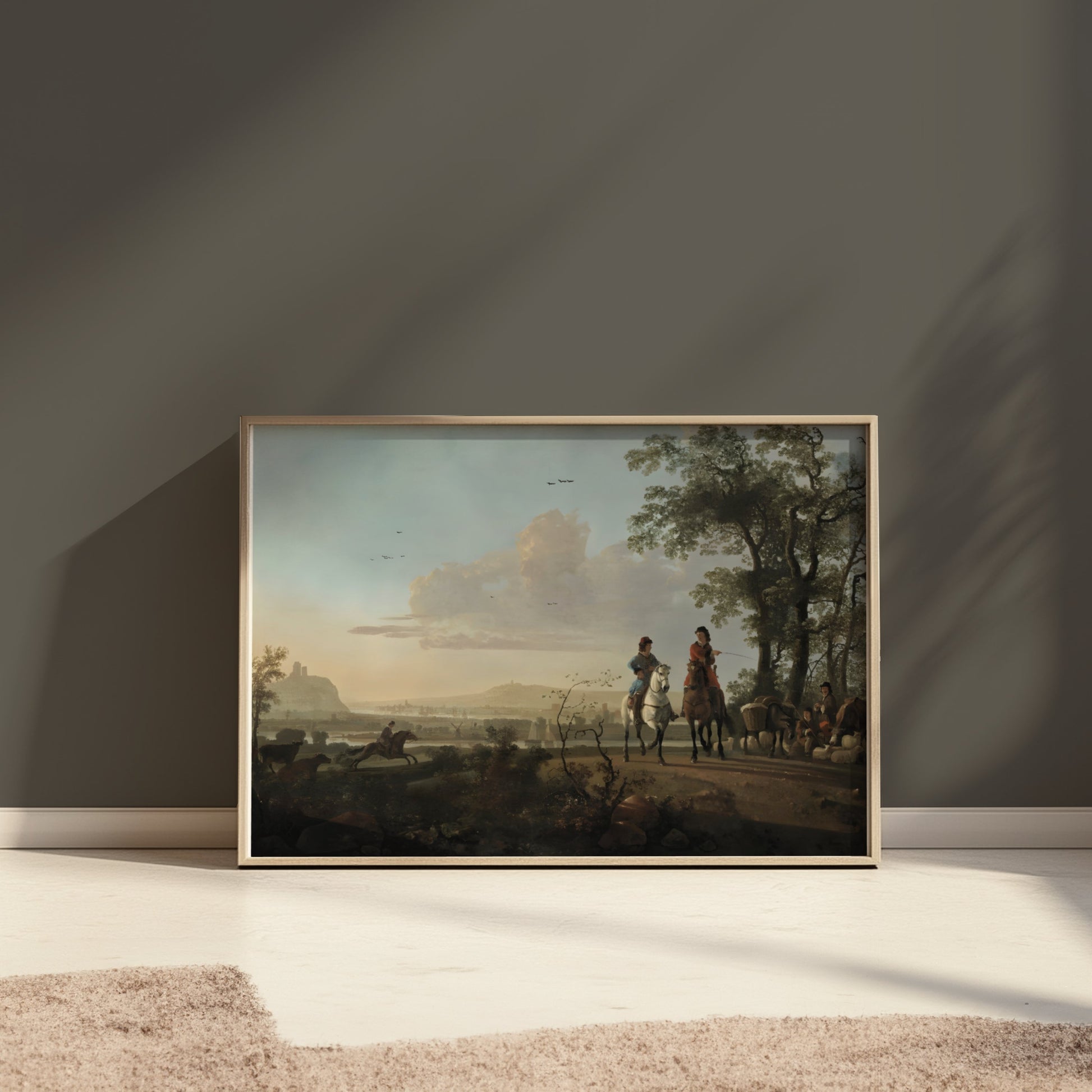 Premium Poster of Equestrian Scene in Idyllic Misty Countryside Posters