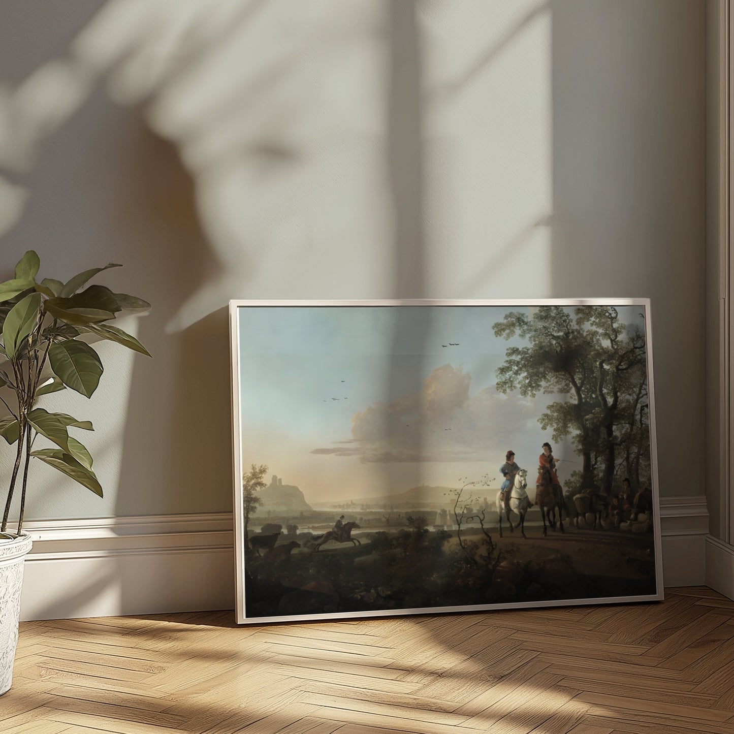 Premium Poster of Equestrian Scene in Idyllic Misty Countryside Posters