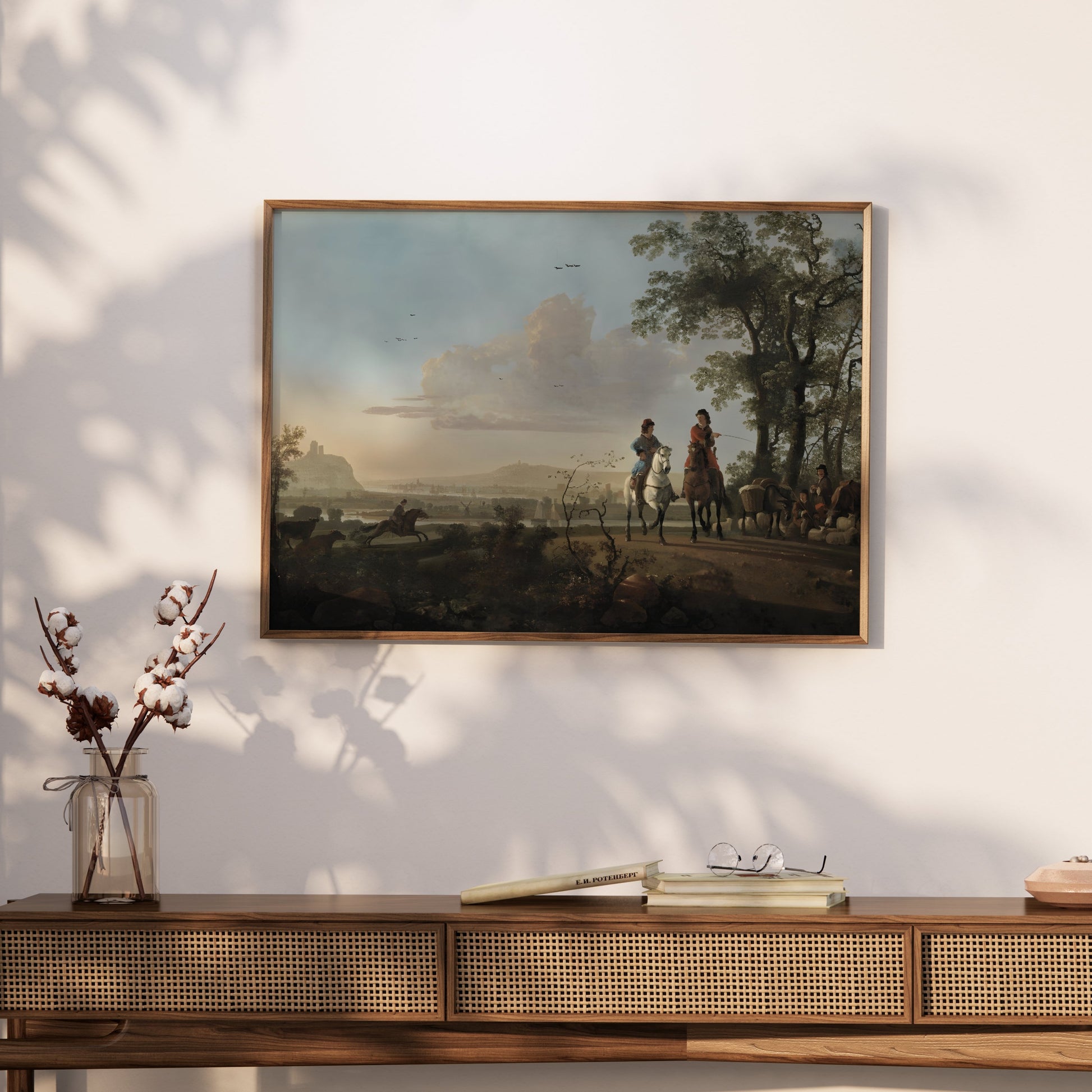 Premium Poster of Equestrian Scene in Idyllic Misty Countryside Posters