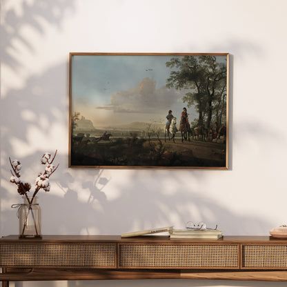 Premium Poster of Equestrian Scene in Idyllic Misty Countryside Posters