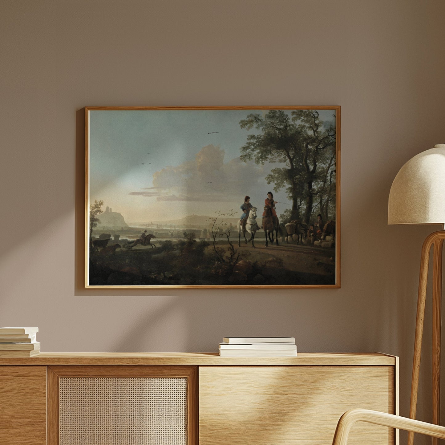 Premium Poster of Equestrian Scene in Idyllic Misty Countryside Posters