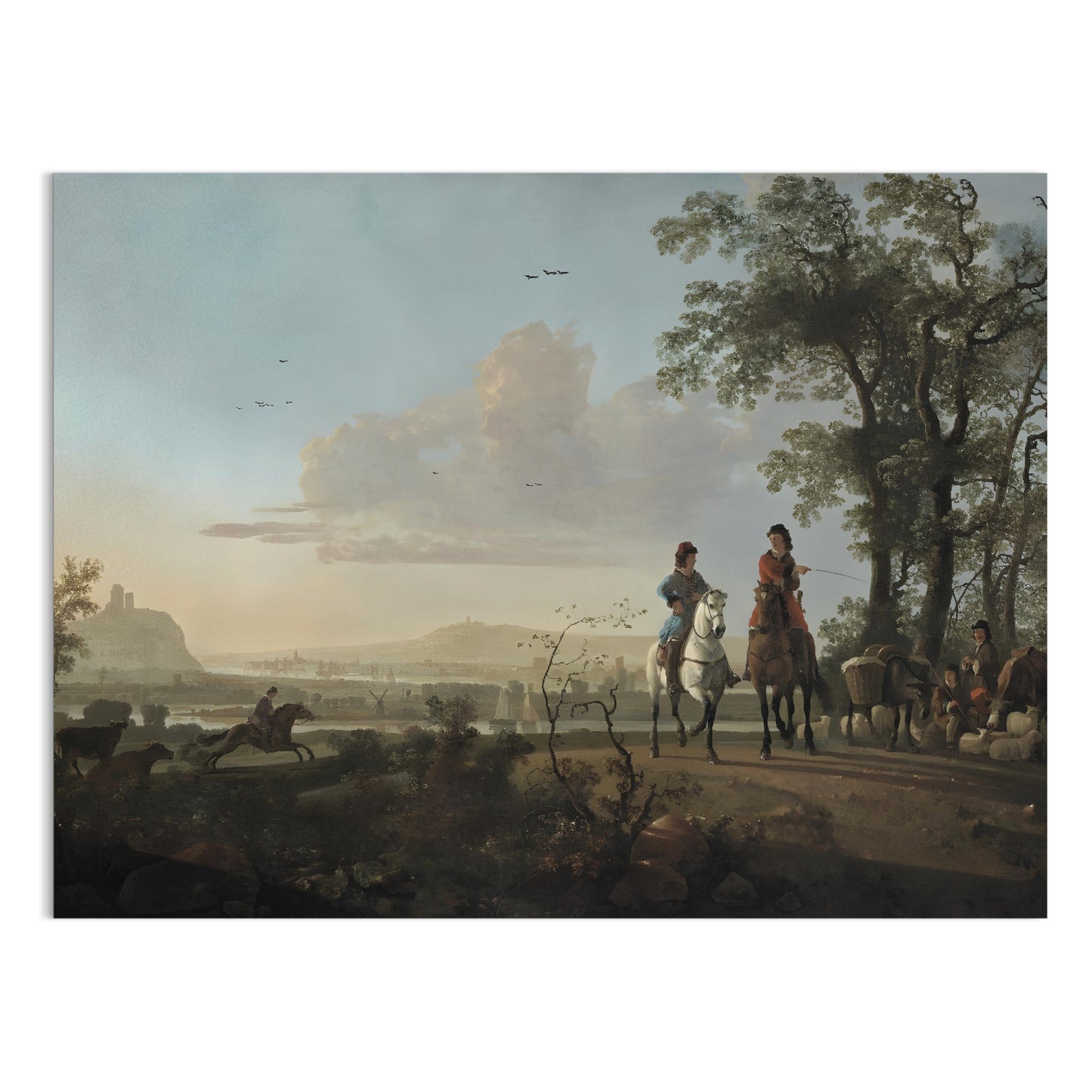Premium Poster of Equestrian Scene in Idyllic Misty Countryside Posters