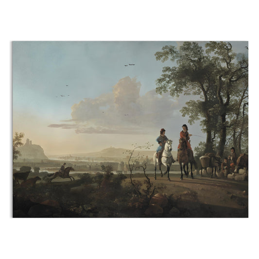 Premium Poster of Equestrian Scene in Idyllic Misty Countryside Posters