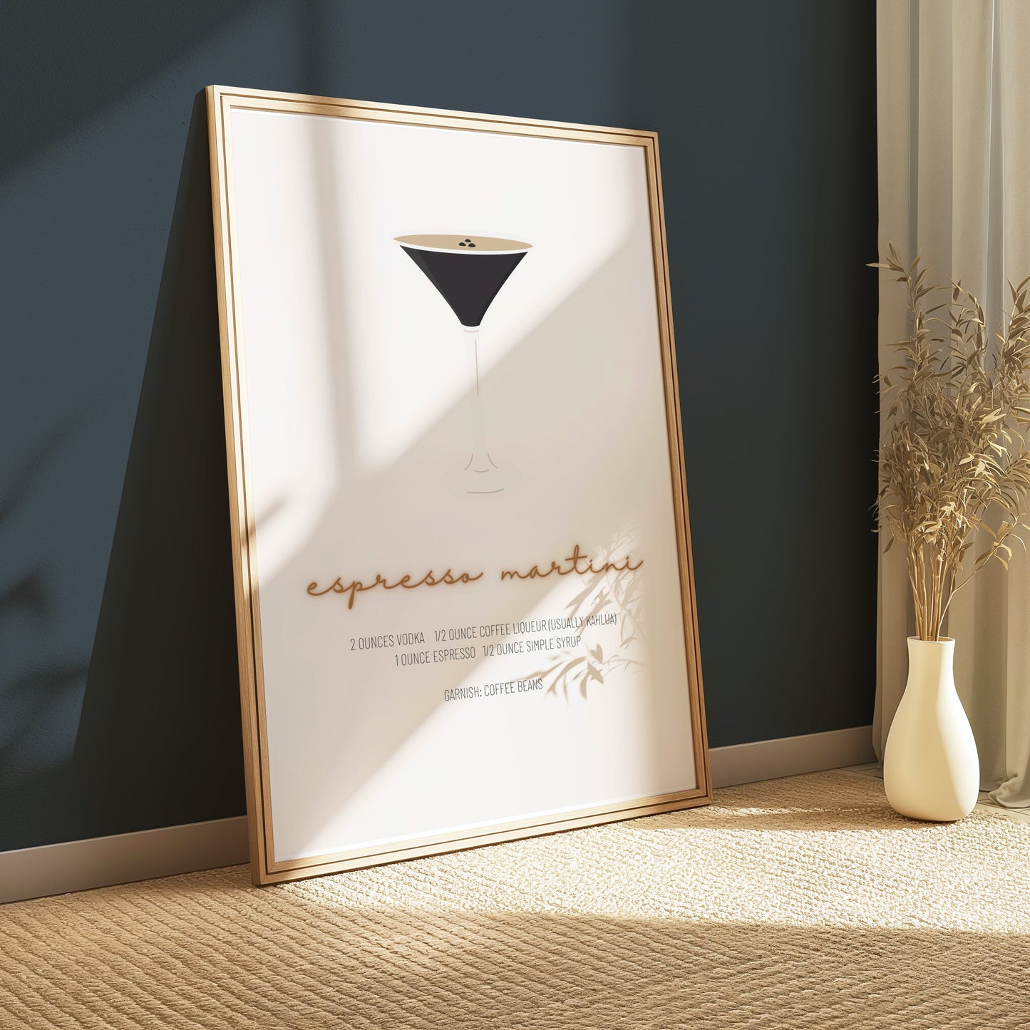Premium Poster of Espresso Martini Cocktail Recipe Print Posters