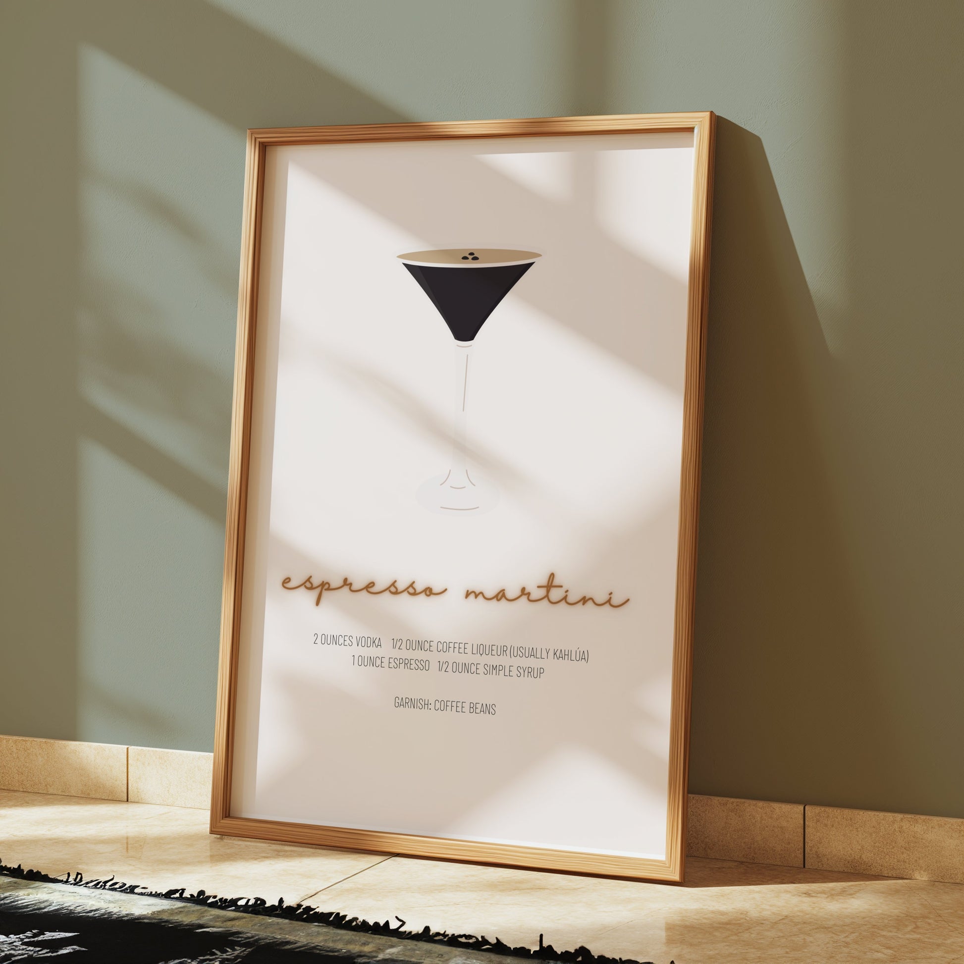 Premium Poster of Espresso Martini Cocktail Recipe Print Posters