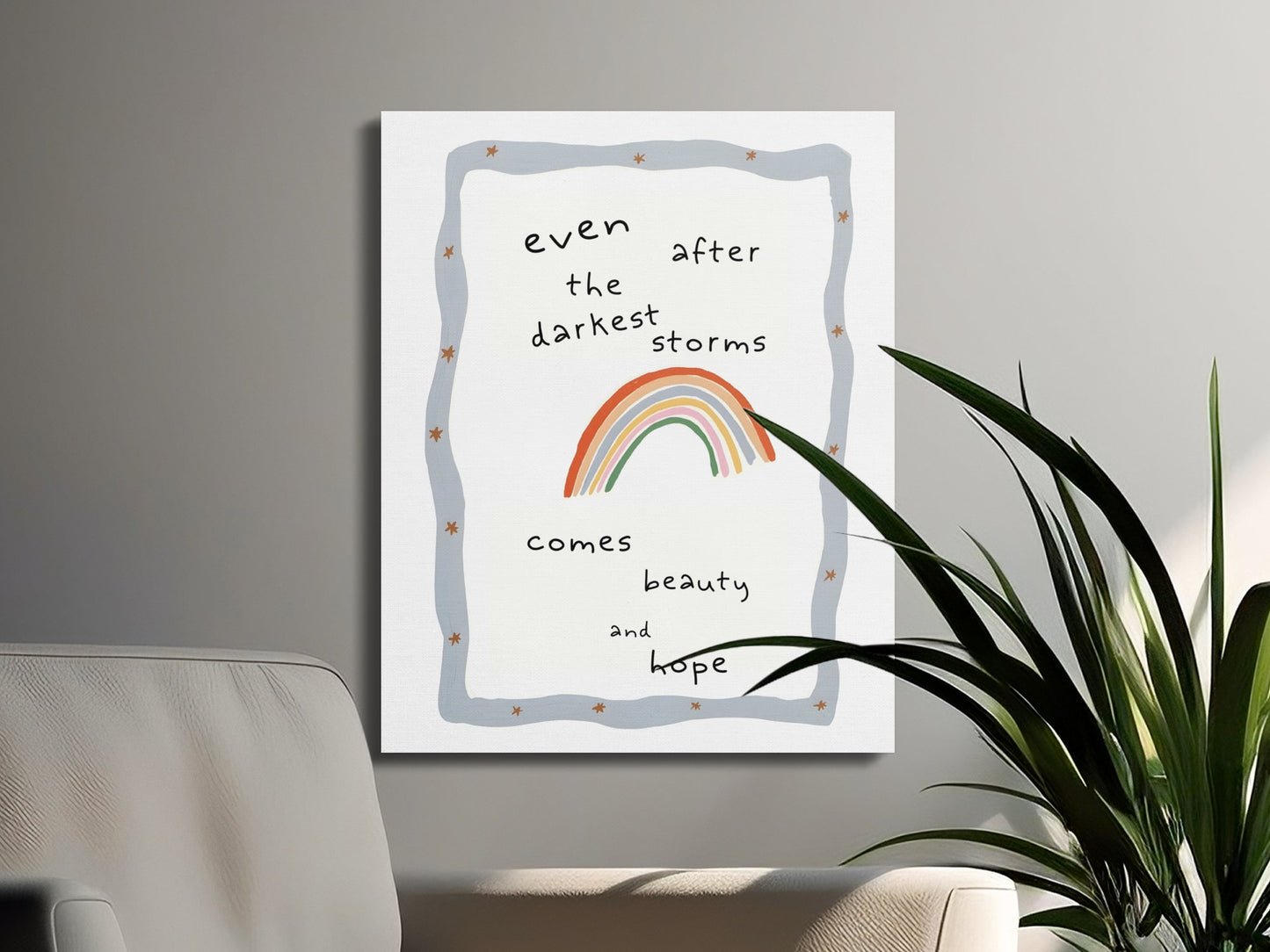 Premium Poster of Even the Darkest Storms Hope Nursery Canvas Wraps