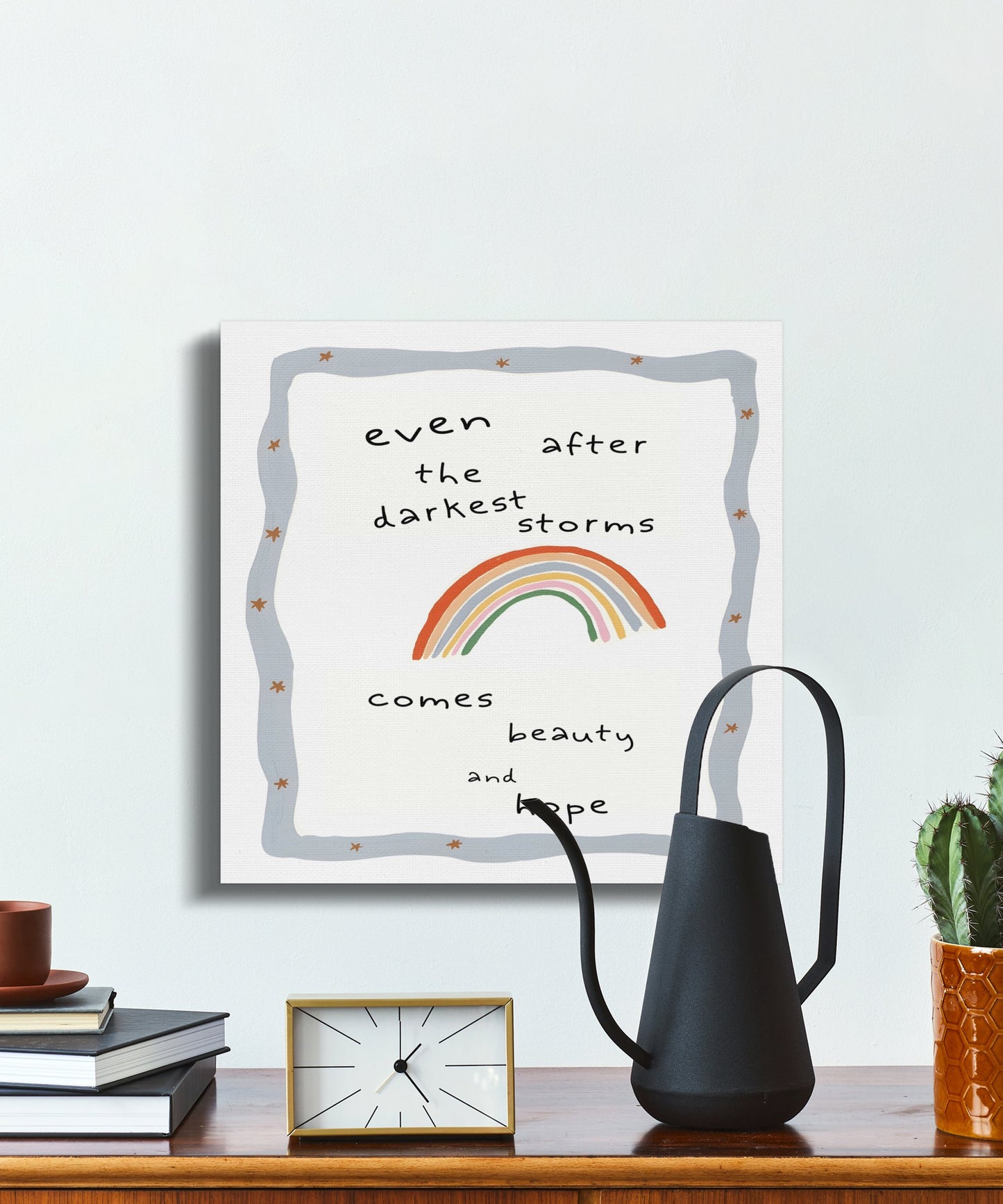 Premium Poster of Even the Darkest Storms Hope Nursery Canvas Wraps