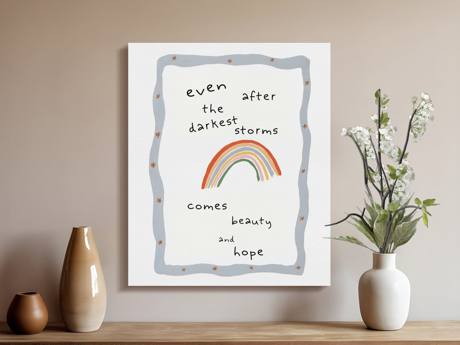 Premium Poster of Even the Darkest Storms Hope Nursery Canvas Wraps