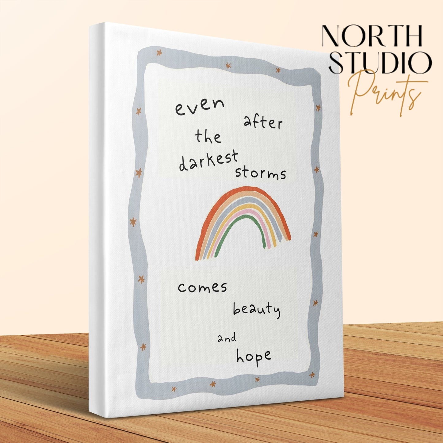Premium Poster of Even the Darkest Storms Hope Nursery Canvas Wraps