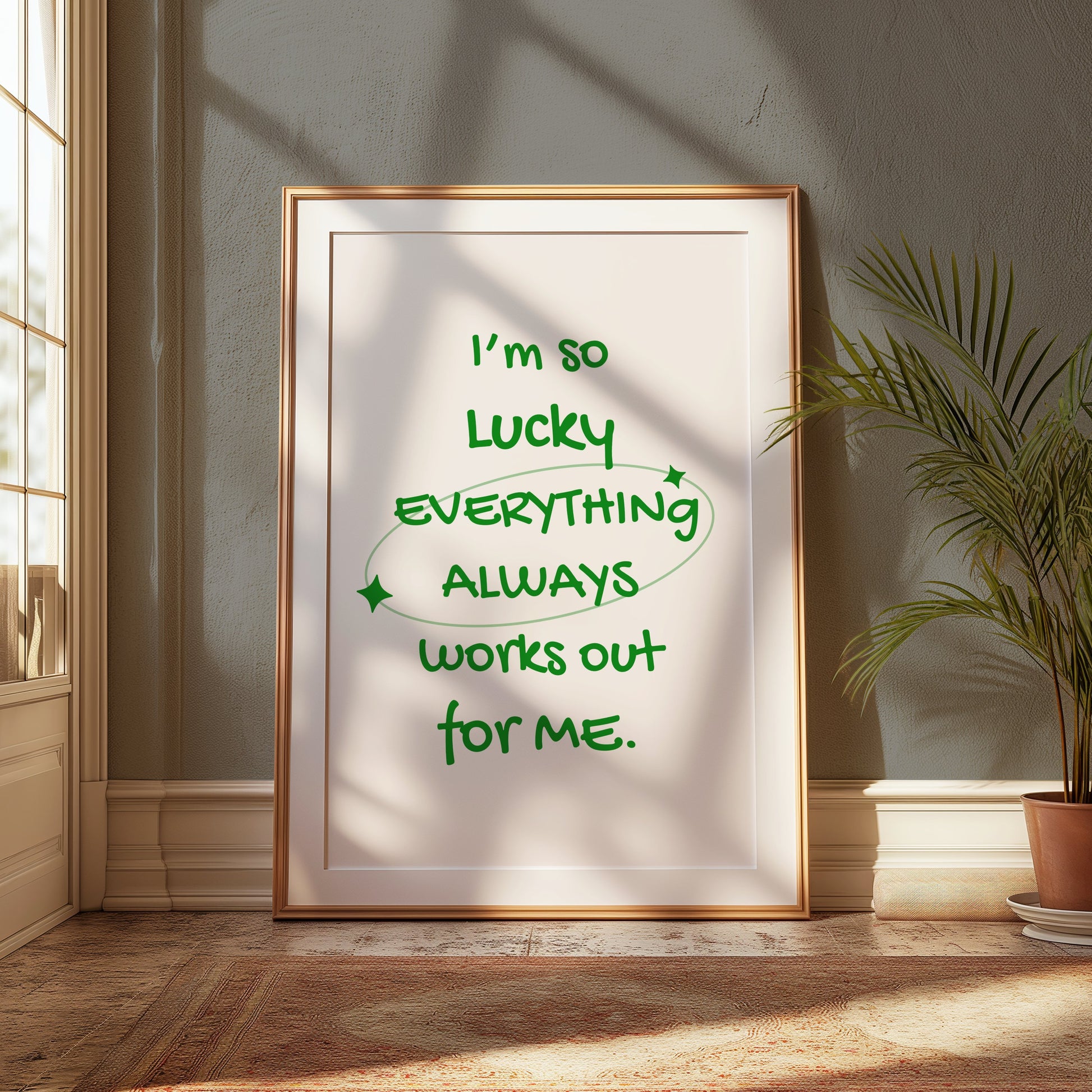 Premium Poster of Everything Always Works Out For Me Motivational Posters